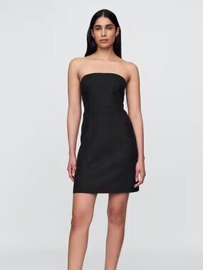 Gap Linen-Blend Mini Dress; Size XS; Black